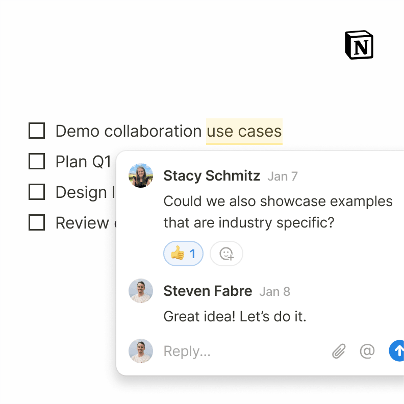Comments like Notion